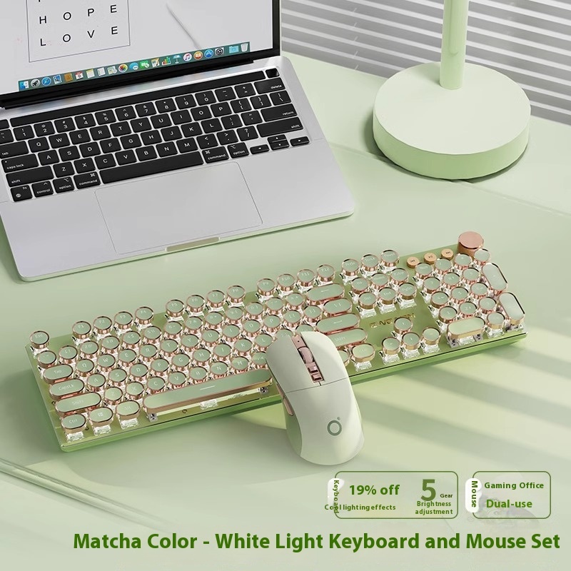 High aesthetic wireless Bluetooth punk retro girls' computer mechanical keyboard