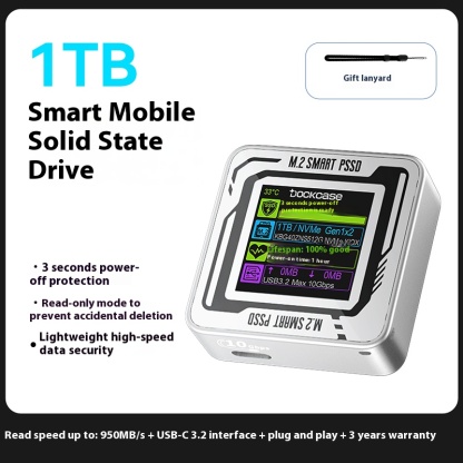 Solid state drive box, external portable hard drive, portable, suitable for computers, tablets, and mobile phones