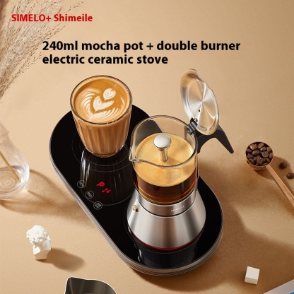 Double valve Mocha pot, coffee maker, electric grinder, coffee grinder set