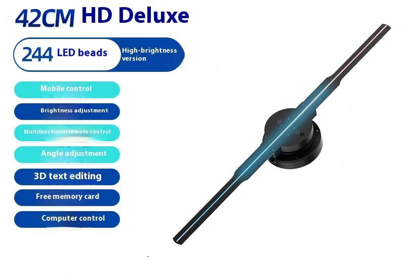 Naked eye 3D holographic projector aerial imaging rotating LED display screen