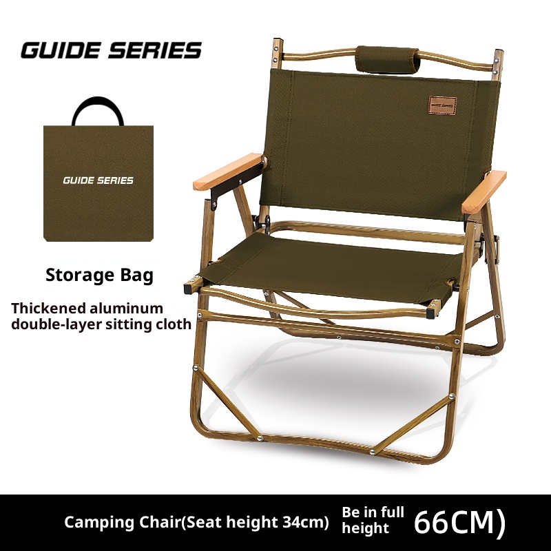 Outdoor aluminum alloy folding chair, camping backrest chair