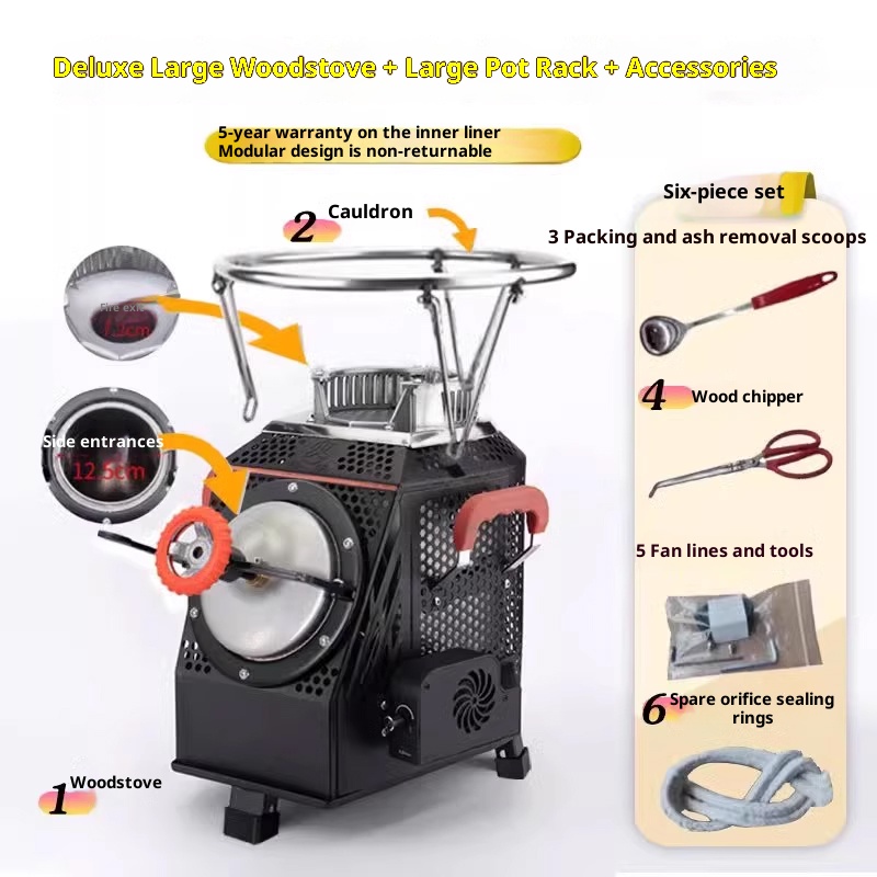 2025 New Portable Gasification Stove without Firewood, Suitable for Travel, Courtyard, and Camping