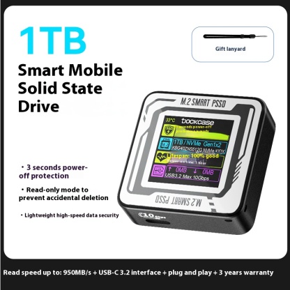 Solid state drive box, external portable hard drive, portable, suitable for computers, tablets, and mobile phones