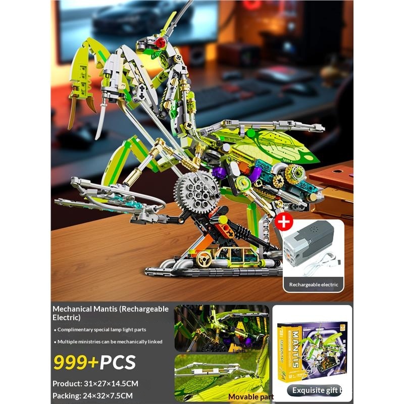 2025 new mechanical and electric, high difficulty huge assembled building blocks, boys' gift