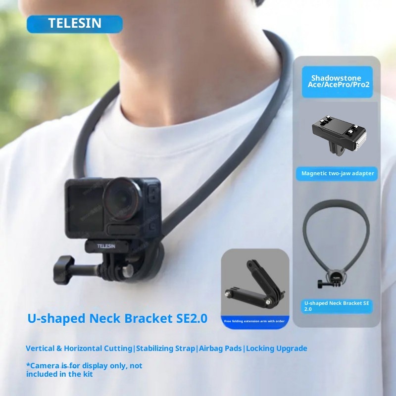 Mobile phone, sports camera, neck hanging shooting stand