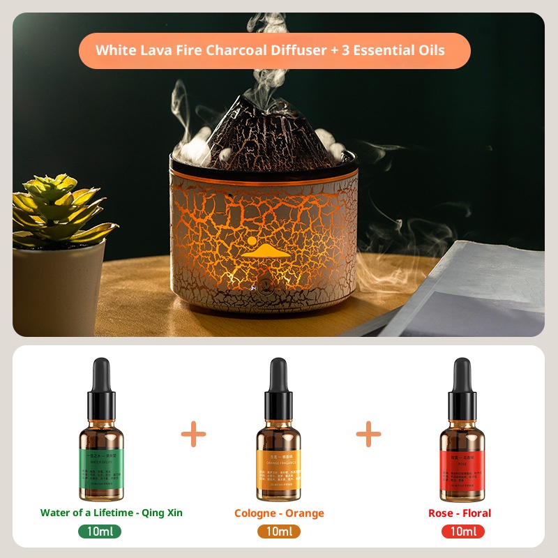 Creative lava charcoal aromatherapy machine, simulated smoke ring flame humidifier