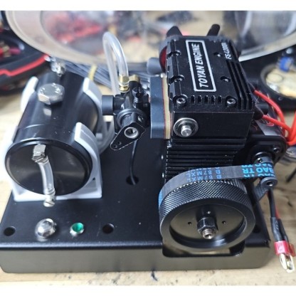 All metal twin cylinder engine, methanol fuel assembled micro engine model