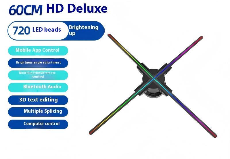 Naked eye 3D holographic projector aerial imaging rotating LED display screen