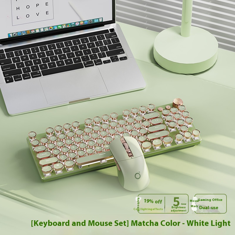High aesthetic wireless Bluetooth punk retro girls' computer mechanical keyboard