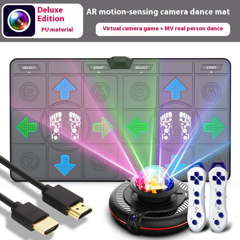 Double wireless dance mat, home TV motion sensing camera game, weight loss running mat dance machine