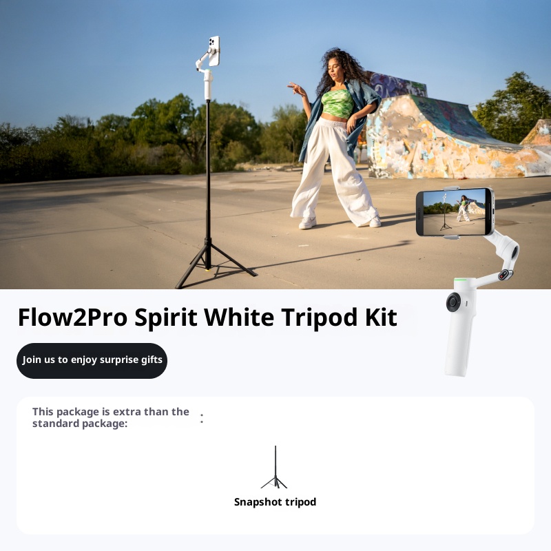 Mobile stabilizer handheld gimbal, three-axis stabilization AI tracking and stabilization, live streaming portable selfie fill light