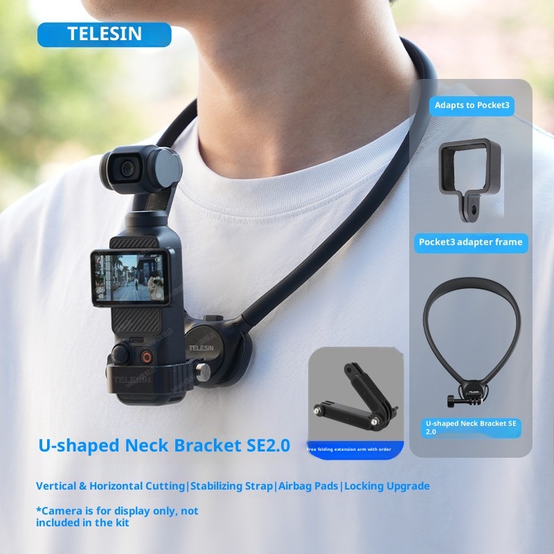 Mobile phone, sports camera, neck hanging shooting stand