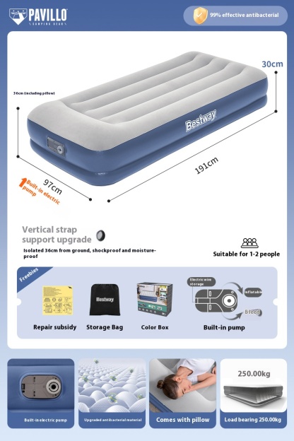 Outdoor camping inflatable fully automatic double and single portable sleeping mat