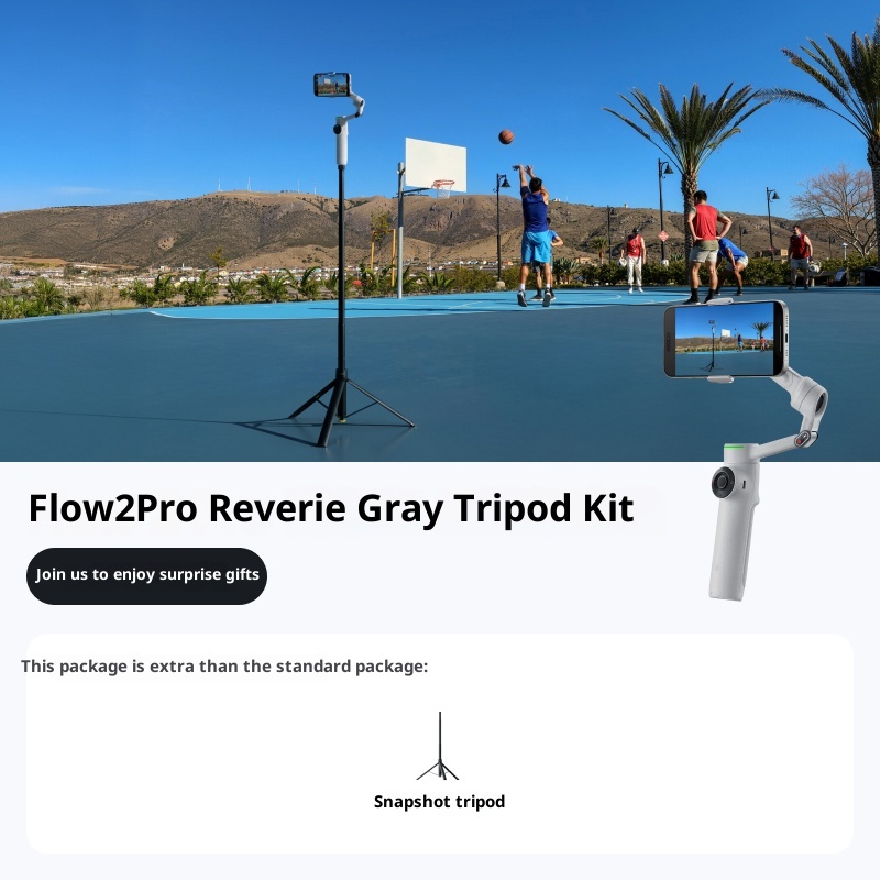 Mobile stabilizer handheld gimbal, three-axis stabilization AI tracking and stabilization, live streaming portable selfie fill light