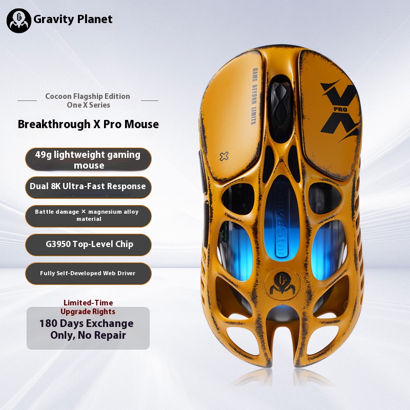Gravity Planet Cocoon Breaking Xpro Wireless Ultra Lightweight Hollow out Gaming Mouse