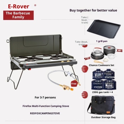 Outdoor split gas stove, camping cookware, barbecue grill, portable gas stove