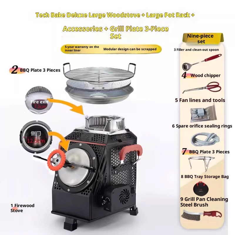 2025 New Portable Gasification Stove without Firewood, Suitable for Travel, Courtyard, and Camping