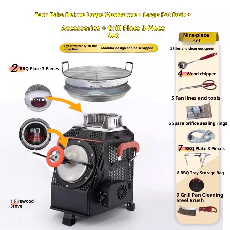 2025 New Portable Gasification Stove without Firewood, Suitable for Travel, Courtyard, and Camping