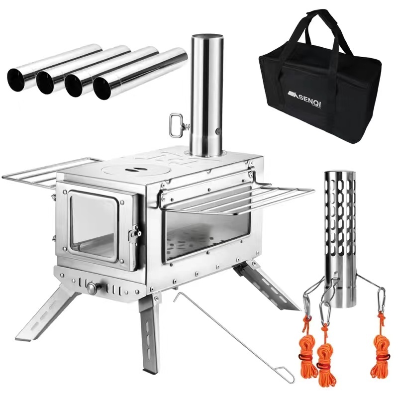 Outdoor camping multifunctional, foldable and portable, stainless steel firewood stove