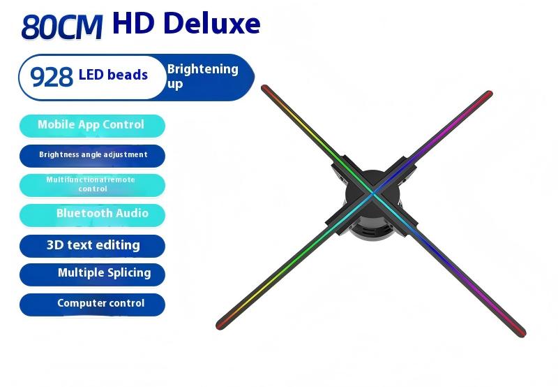 Naked eye 3D holographic projector aerial imaging rotating LED display screen