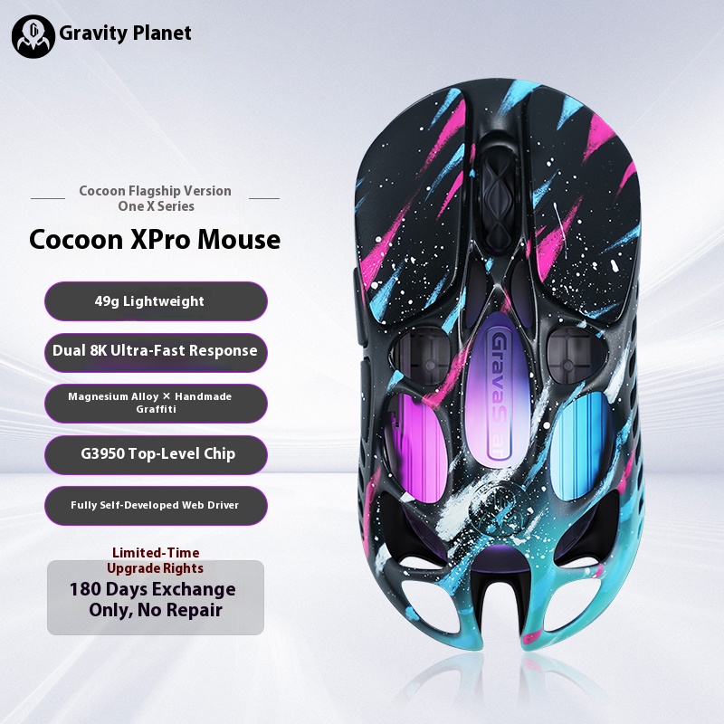 Gravity Planet Cocoon Breaking Xpro Wireless Ultra Lightweight Hollow out Gaming Mouse
