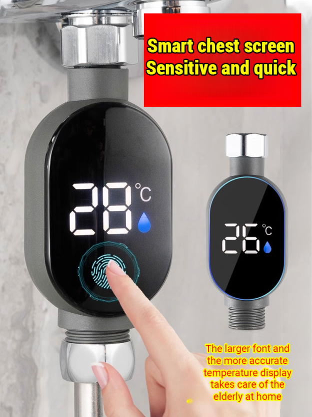 【0 electricity bill】Shower head LED temperature display.Hot water in 3 seconds, zero gas costs. One charge lasts for 12 months