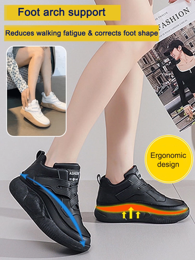 Cross Velcro platform high-top women's shoes