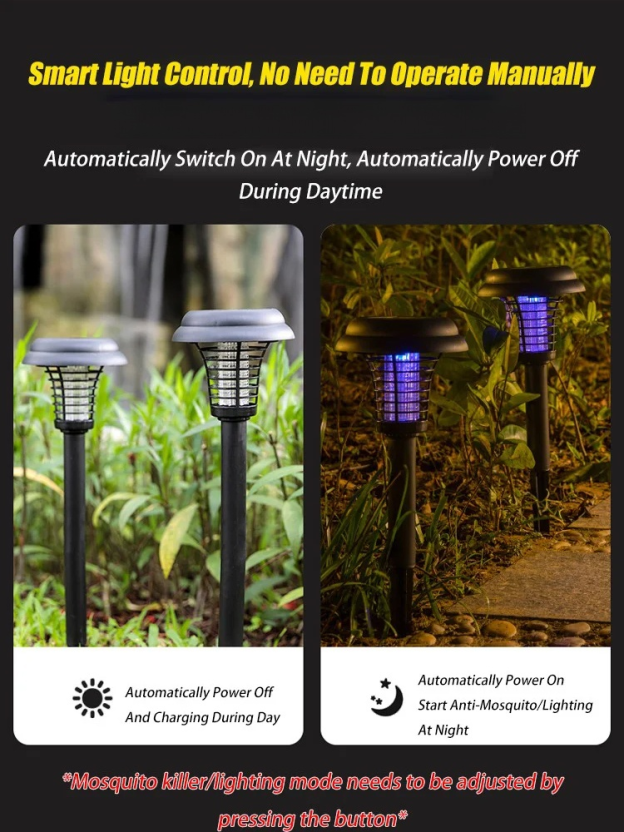 New Arrival Solar Mosquito Killer Light Bugs Zapper，Get Rid of Mosquitoes & Light Up Your Yard
