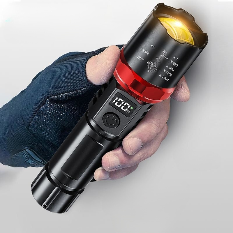 Leuchtend weiße Laser-Zoom-Taschenlampe