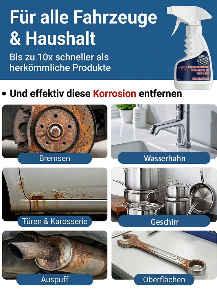 Stahlrostentferner Schrauben und Bolzen Metallrostreiniger Haushaltsrostentferner Reiniger