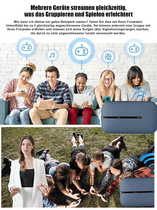 💁‍♀️Drahtloses Hochgeschwindigkeits-WLAN-Netzwerk mit schneller mobiler Verbindung.