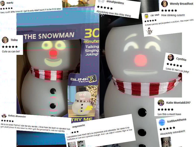 🎅Christmas Sale 49% Off ⛄️Talking Animated Blink Snowman with Built in Projector & Speaker Plug'n Play🎄