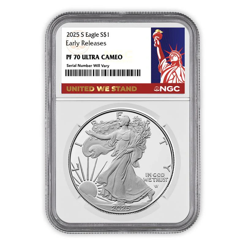 2025 S Silver Eagle - United We Stand Early Releases - NGC PF70 Ultra Cameo