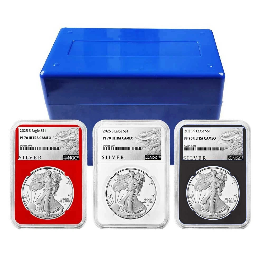 2025-S $1 1-oz Proof American Silver Eagle 3pc Set NGC PF70UC ALS Label