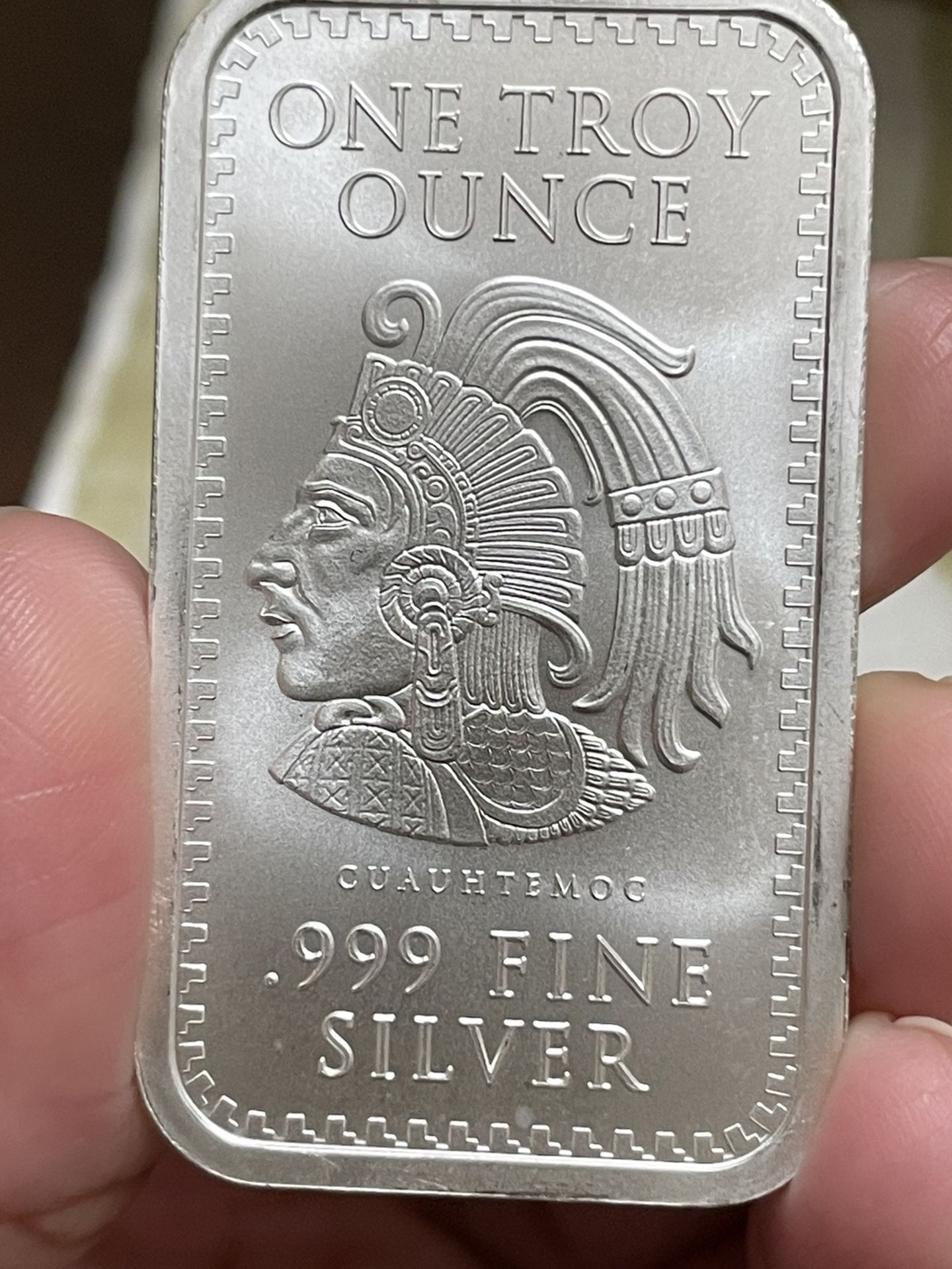 1 oz .999 Fine Silver Aztec Calendar Silver Bar