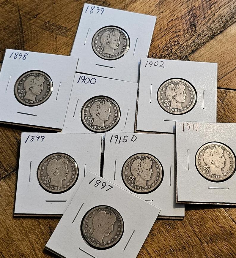 1906-1915 (10Pcs) Barbour Half Dollar Set Proof 90% Silver *NICE RUN*