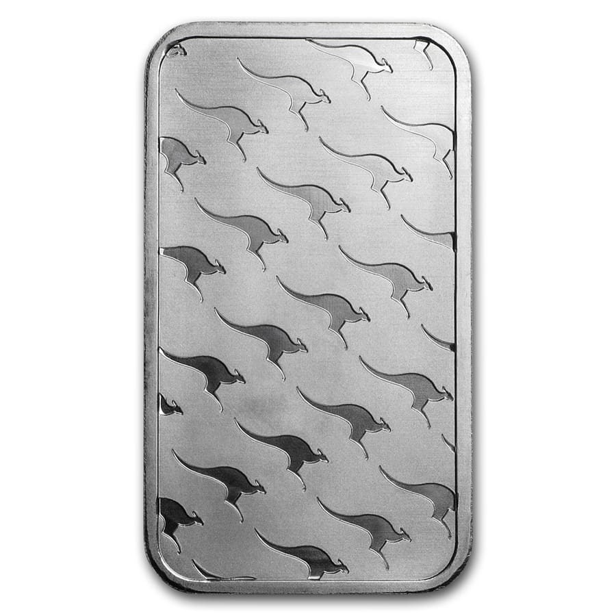 Perth Mint Kangaroo 1 oz Silver Bar Rectangular Minted