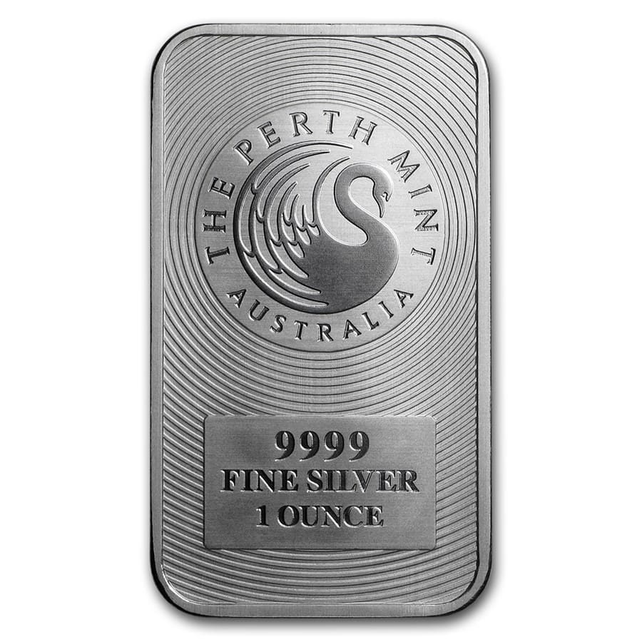 Perth Mint Kangaroo 1 oz Silver Bar Rectangular Minted