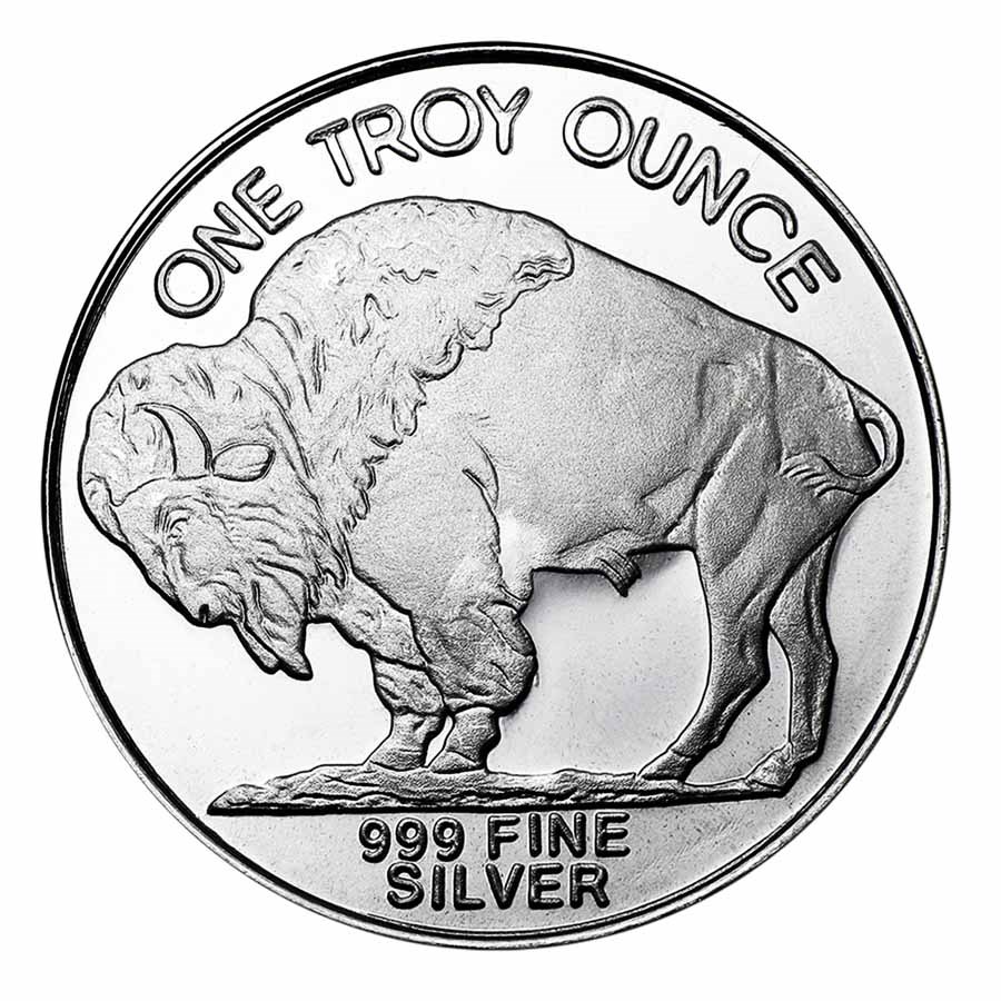 One Troy Ounce Buffalo .999 Fine Silver Round