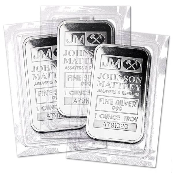 Johnson Matthey Assayers & Refiners 1 oz .999 Fine Silver Bar - Sealed