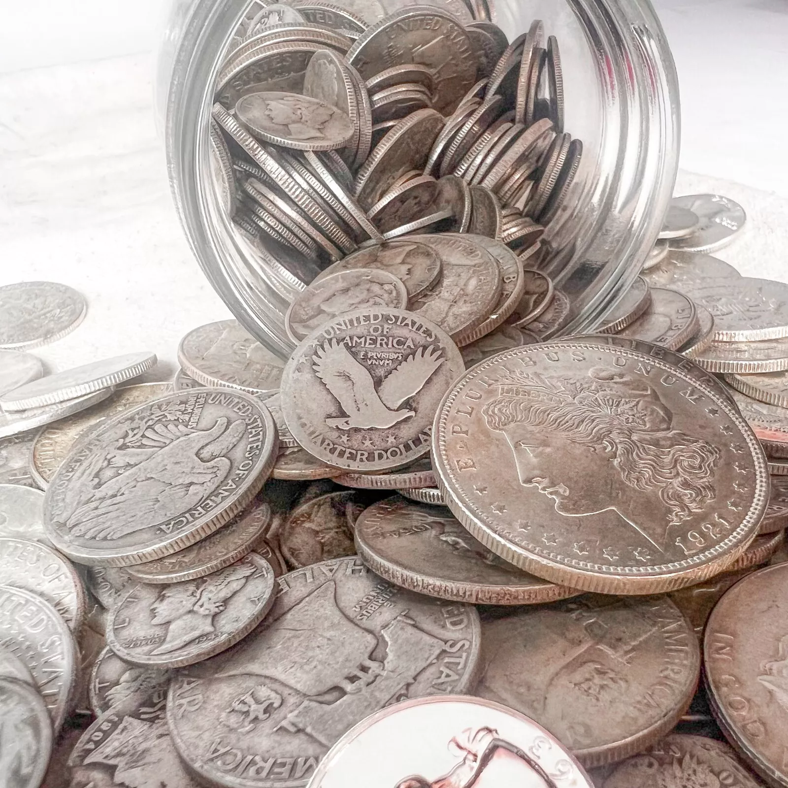 Mason Jar Silver Coin Mixed Lot | ESTATE SALE LIQUIDATION | US Silver Coins
