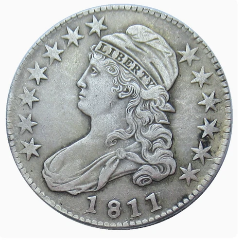 1811 Capped Bust Half Dollar, Choice Fine Early Silver 50c - Picture 1 of 2
