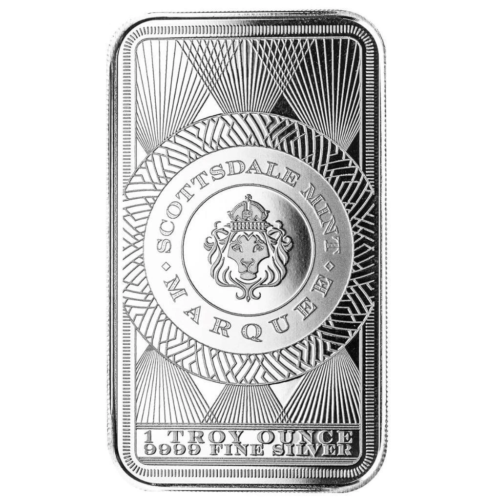1 oz Scottsdale Mint Marquee Peacock Silver Bar