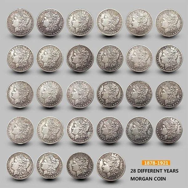 【11PCS】The Complete Collection of Morgan Silver Dollars 【1878-1904, 1921】
