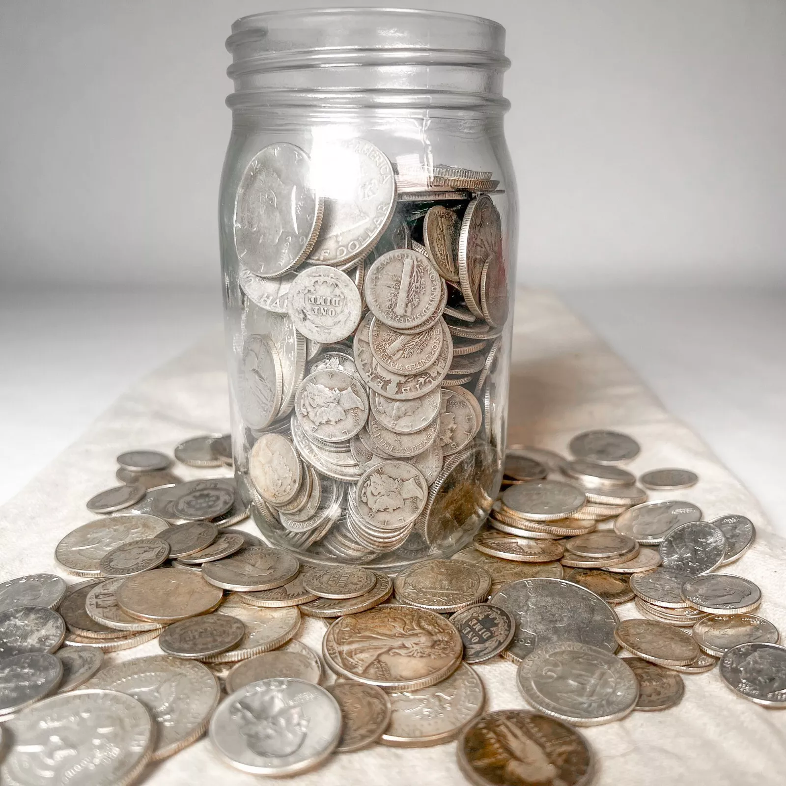 Mason Jar Silver Coin Mixed Lot | ESTATE SALE LIQUIDATION | US Silver Coins