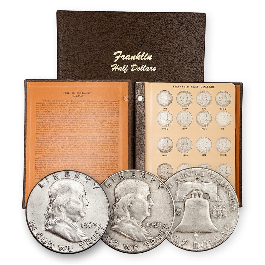 1948-1963(P) Complete Franklin Silver Half Dollar Collection Set CHOICE-GEM Proof