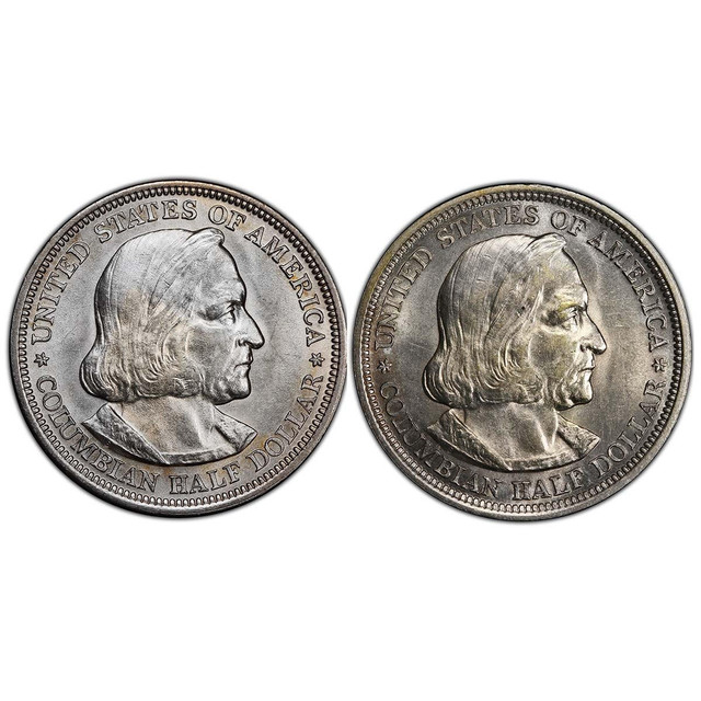 1892/1893 Columbian Half Dollar 2-pc Set AU/BU