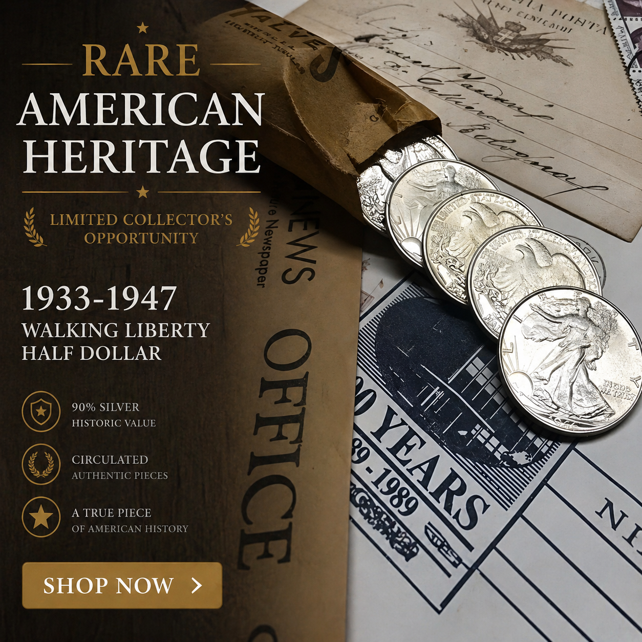 1933-1947 Walking Liberty Half Dollar Set Rare Estate Lot