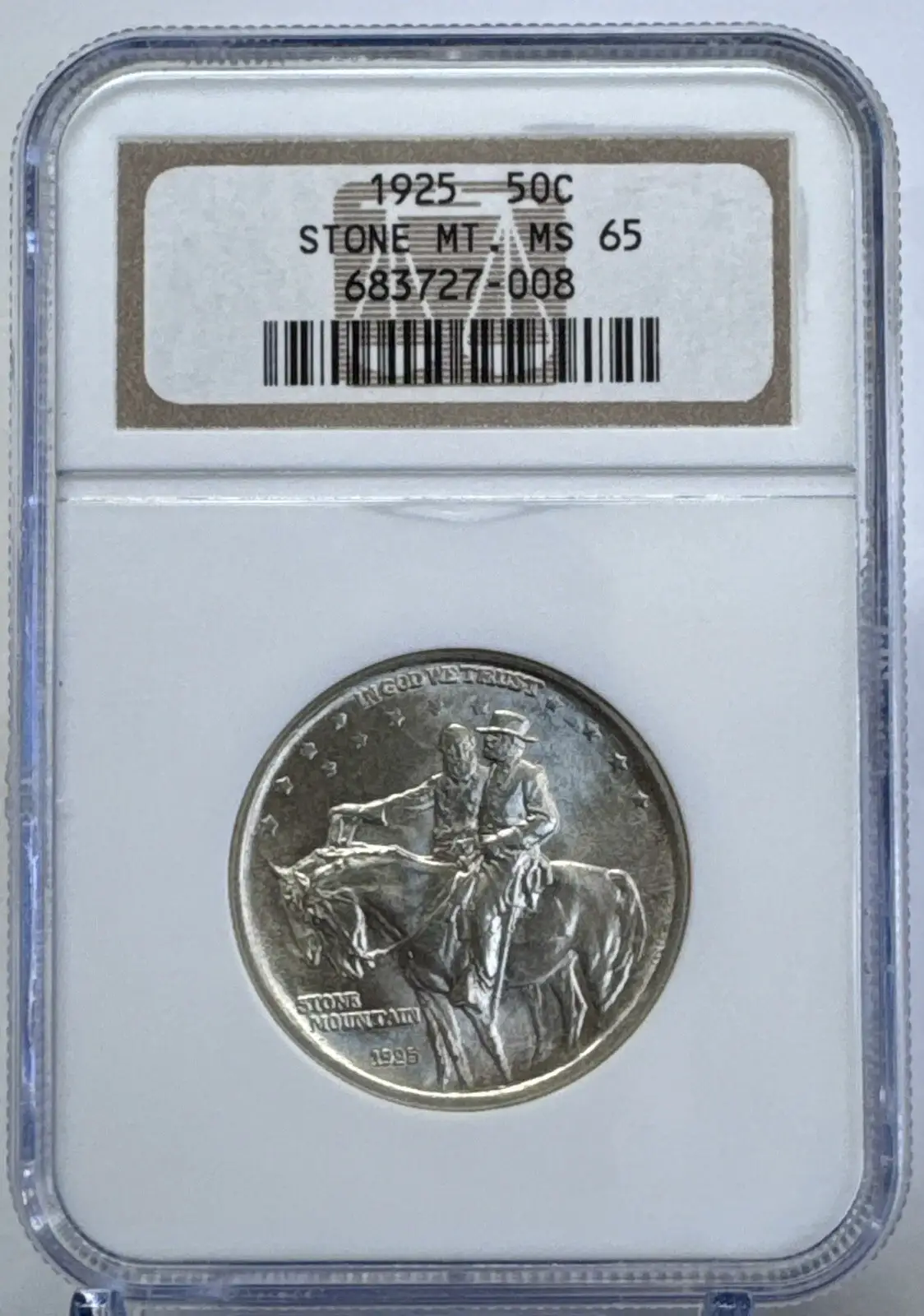 1925 50C Stone Mountain Memorial Half Dollar Commemorative Coin - NGC MS65