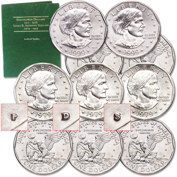 1979-1999 Susan B. Anthony Dollar Set (15PCS) UNC PR